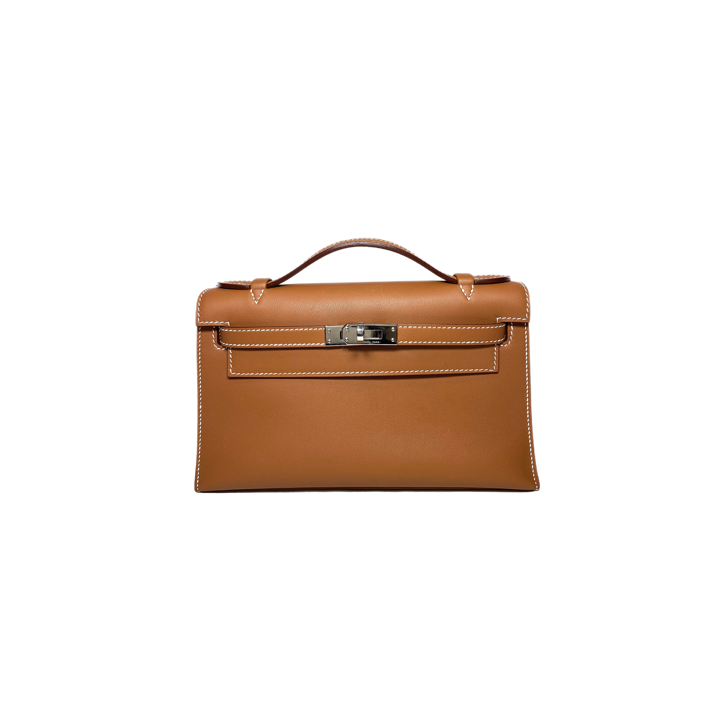 H**mes kelly pochette gold swift palladium hardware (22*14*7cm)